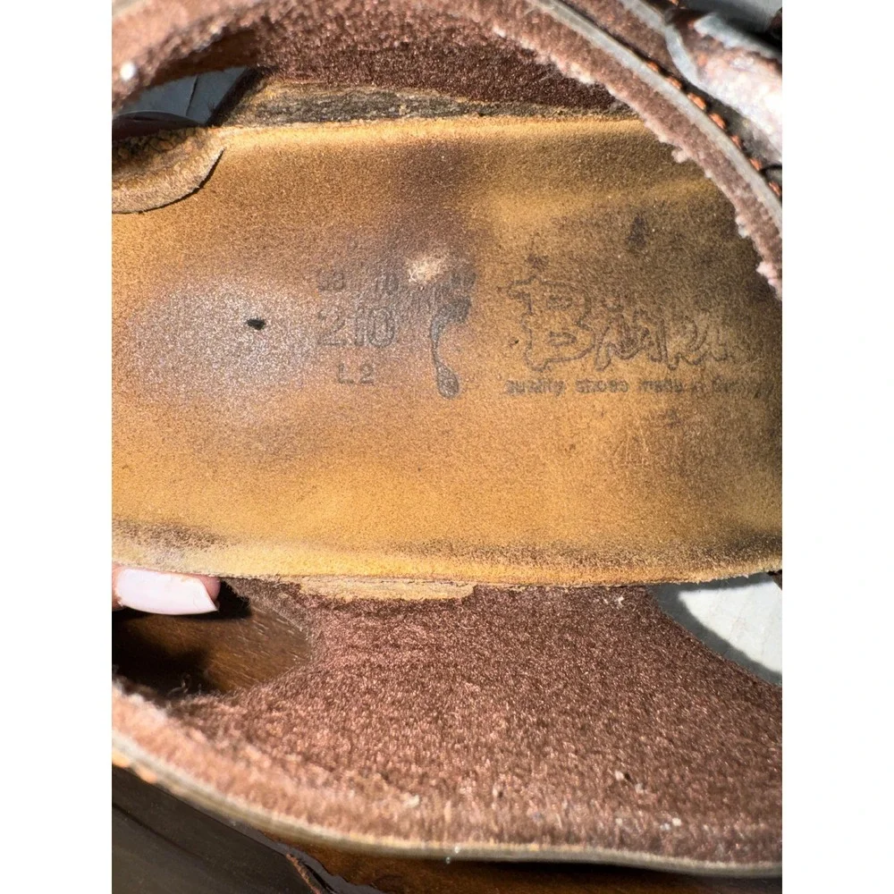 Birkis‎ Birkenstock Kids Rio Sandals Brown Leather Triple Strap Size 33 210 L2